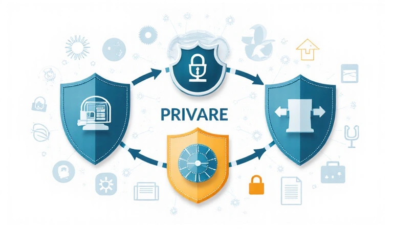 Ilustración de datos protegidos y privacidad en línea